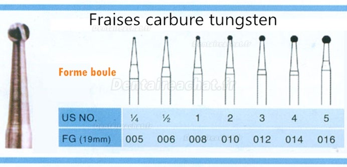 20 Pièces FG008 Fraises Carbure Tungsten Forme Boule